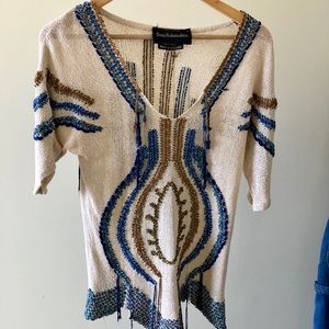 Vtg Silk Knit Top - Hand loomed Art